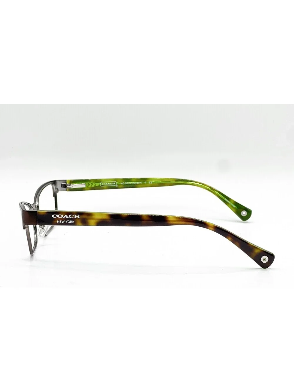 Coach HC 5033 9128 Satin Brown Dark Silver Browline Eyeglass Frames 53-16-135